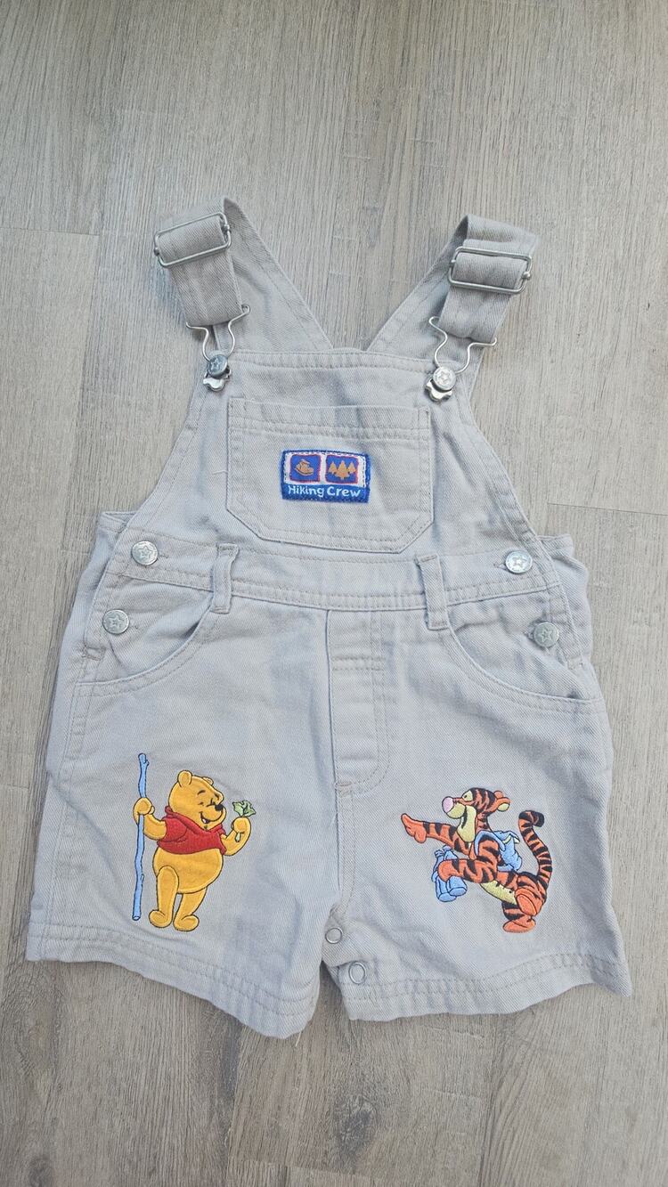 vintage 90s pooh anf tiger overalls "Hiking Crew" 18m